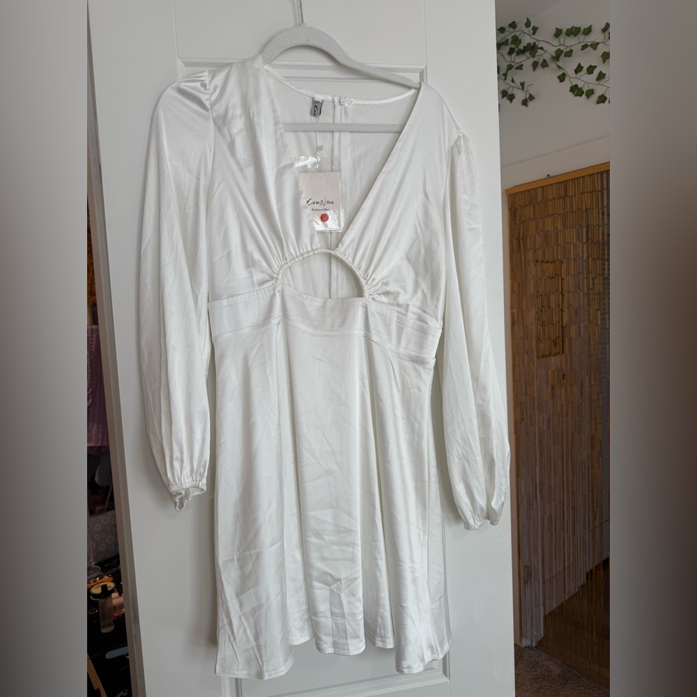 Long sleeve white dress